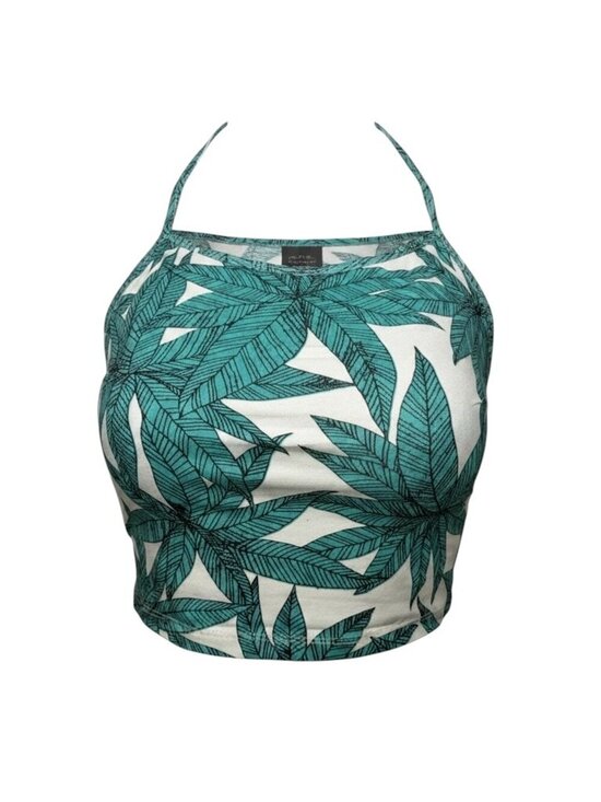 Motel Rocks Tops - Motel Rocks Fonda Jungle Palm Halter Crop Top NWT Small